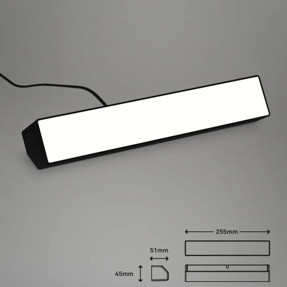 LED wandlamp Muro S, CCT, RGB, dimbaar, zwart
