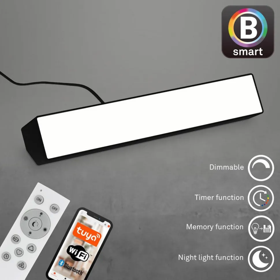 LED wandlamp Muro S, CCT, RGB, dimbaar, zwart