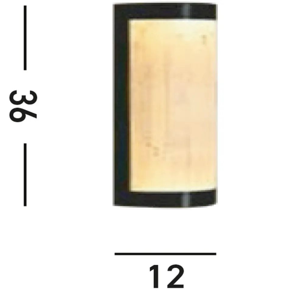 LED wandlamp Nile, hoogte 36 cm, zwart, staal, IP44