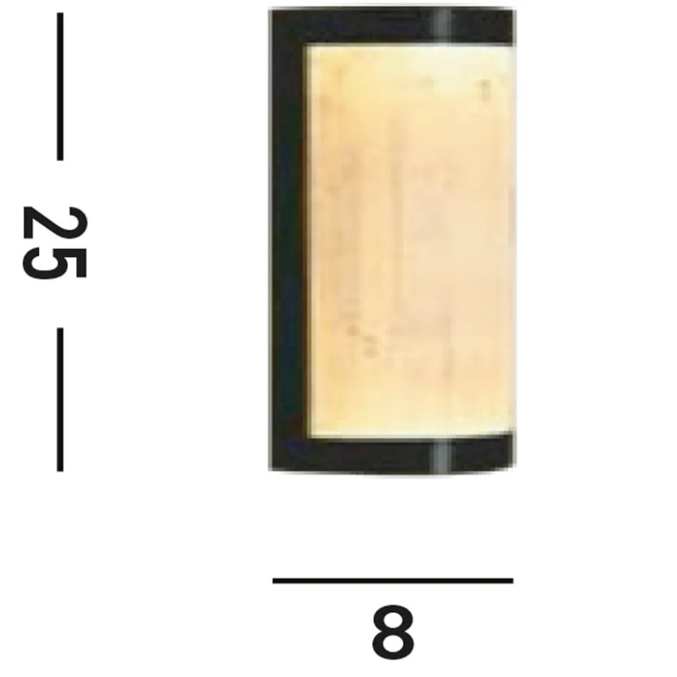 LED wandlamp Nile, hoogte 25 cm, zwart, staal, IP44