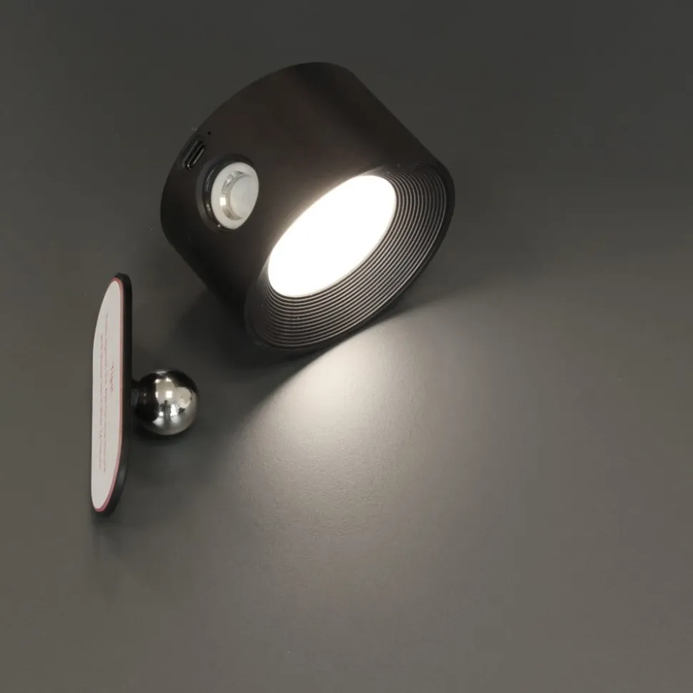 LED wandlamp op accu Magnetics, zwart, CCT, met magneet