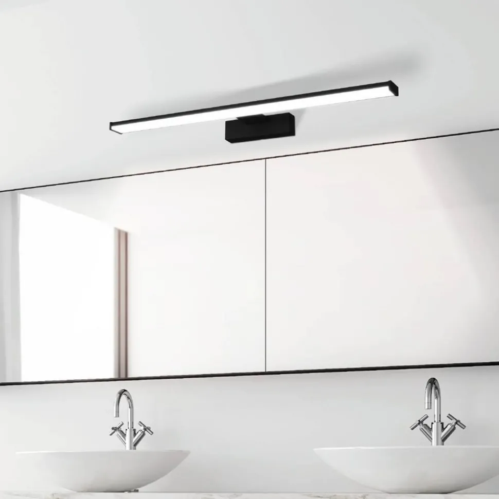 LED wandlamp Pandella 1, lengte 60 cm, zwart, aluminium