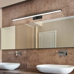 LED wandlamp Pandella 1, lengte 78 cm, zwart, aluminium