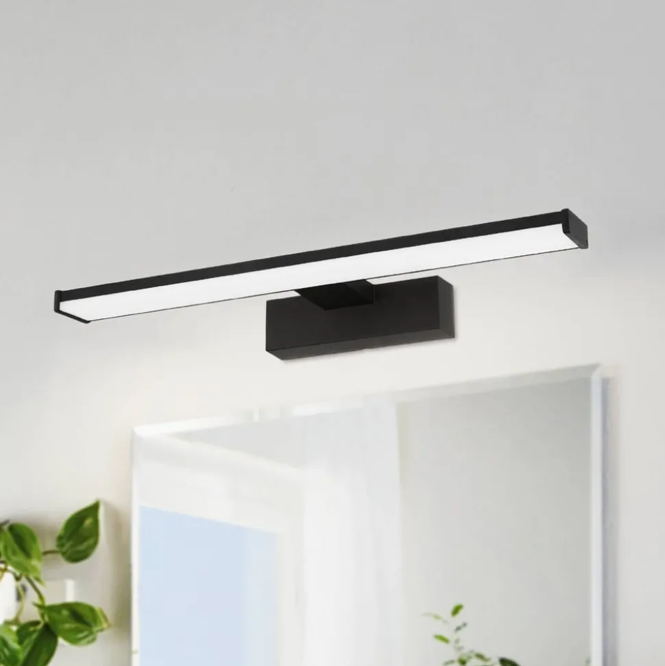 LED wandlamp Pandella 1, lengte 40 cm, zwart, aluminium