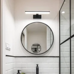 LED wandlamp Pandella 1, lengte 40 cm, zwart, aluminium