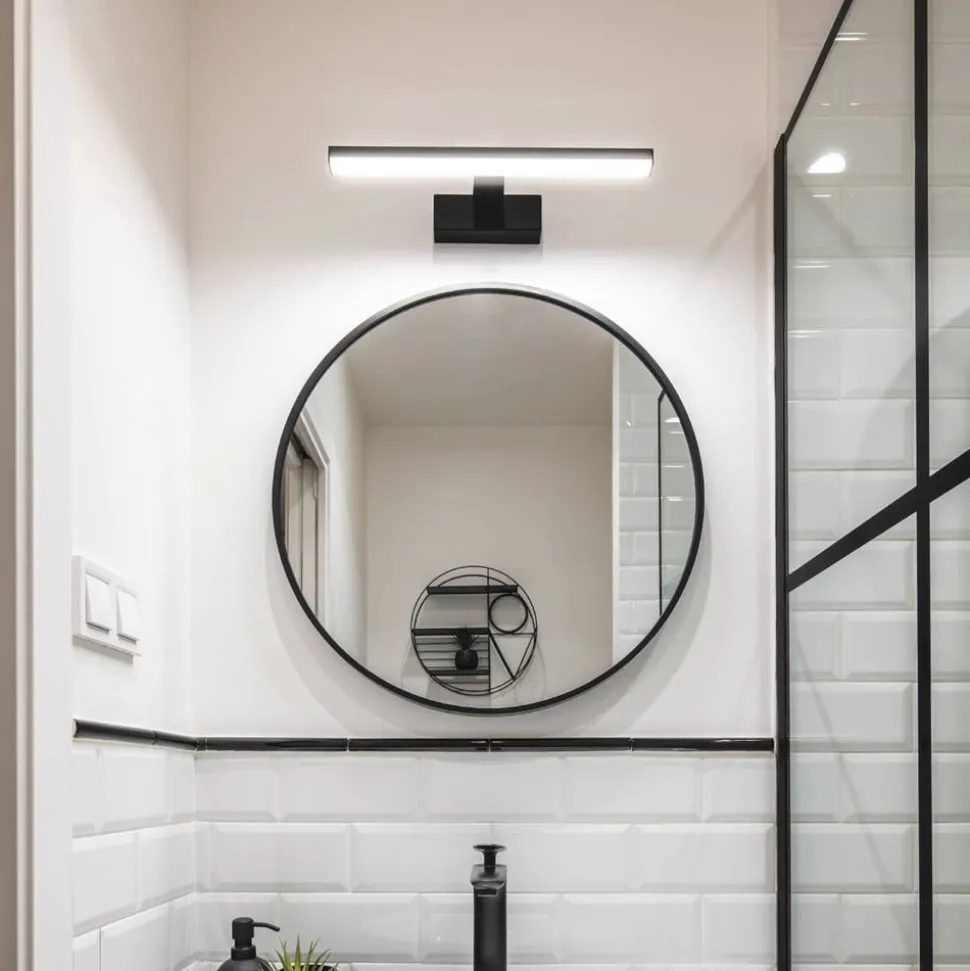 LED wandlamp Pandella 1, lengte 40 cm, zwart, aluminium