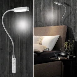 LED wandlamp Raik met gebarenbediening, alu