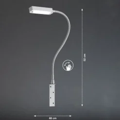 LED wandlamp Raik met gebarenbediening, alu