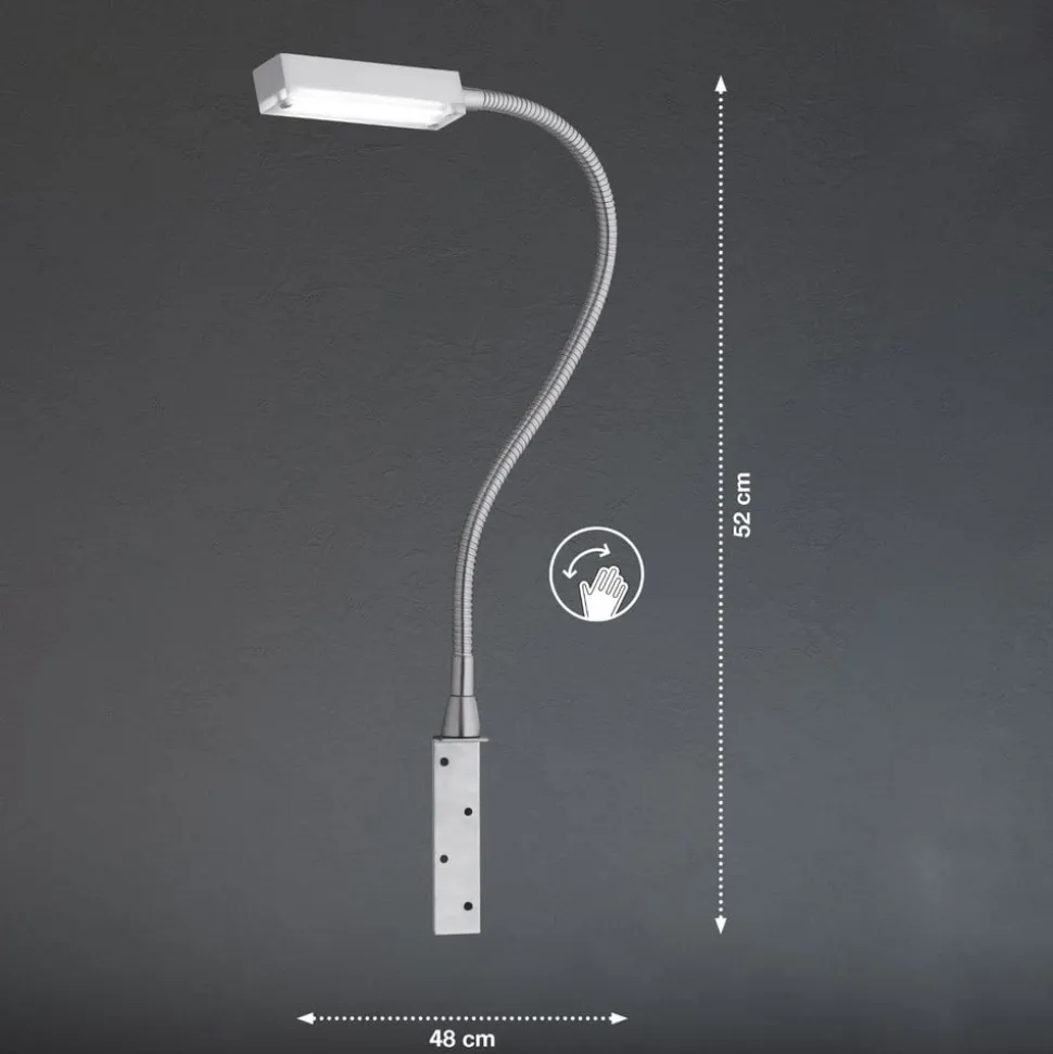 LED wandlamp Raik met gebarenbediening, alu