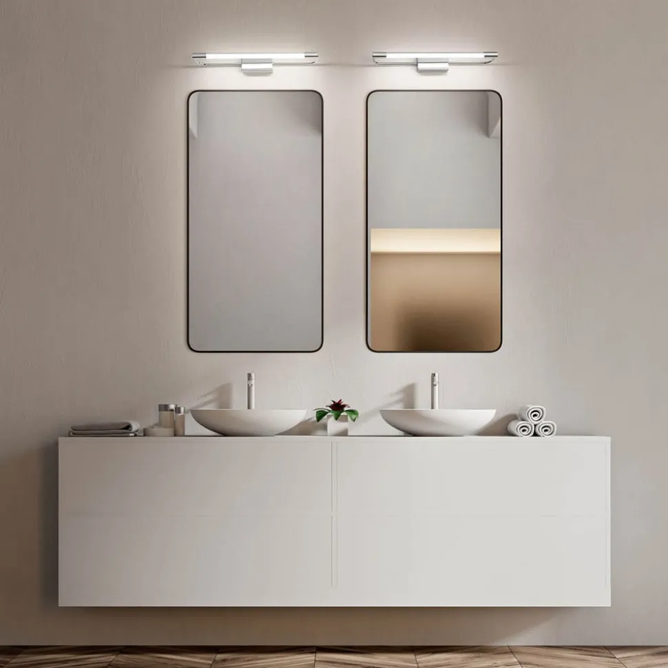 LED wandlamp Rapallo, chroom, IP44, 80 cm