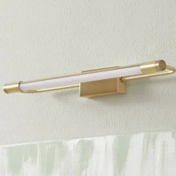 LED wandlamp Rapallo, messing, IP44, 40 cm