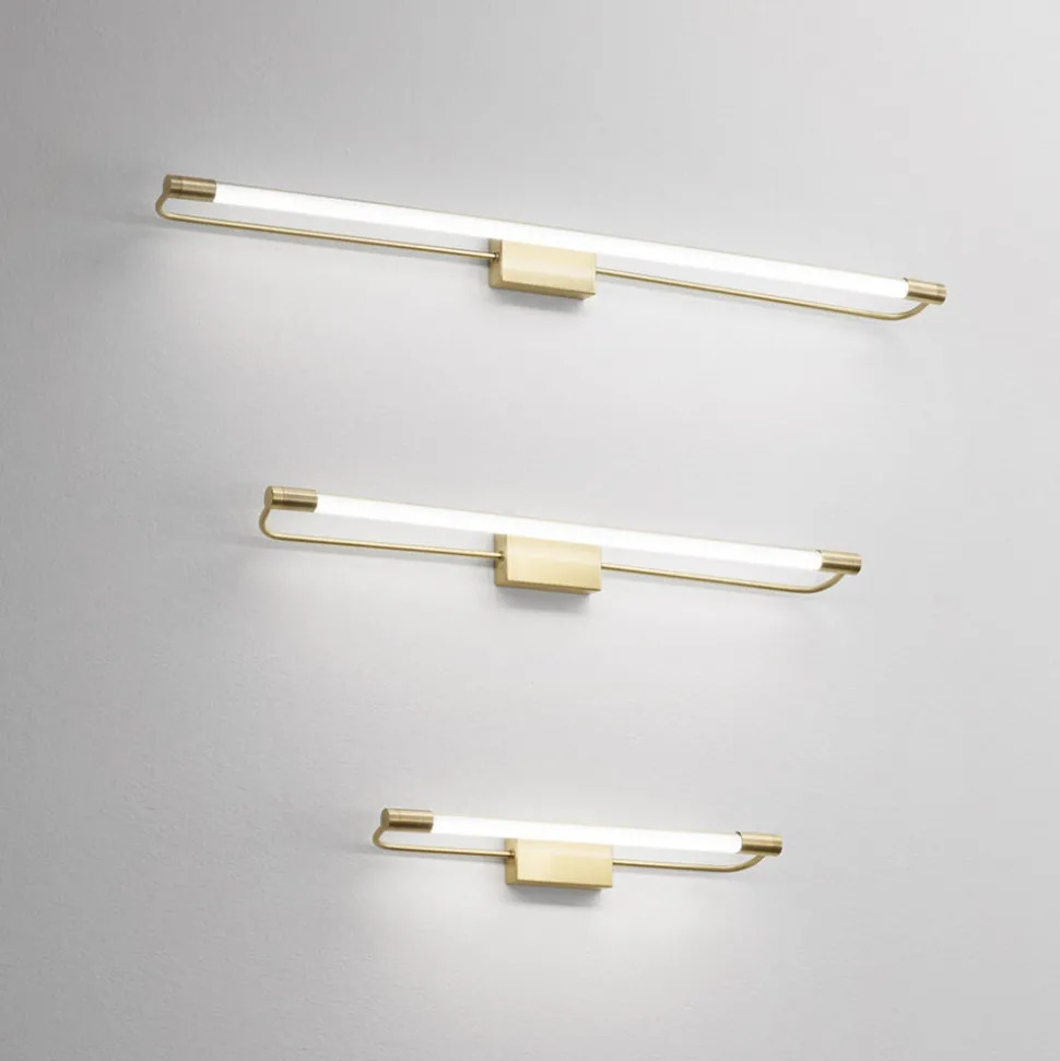 LED wandlamp Rapallo, messing, IP44, 60 cm