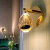 LED wandlamp Rocio, metaal, glas, 1-lamp, goud