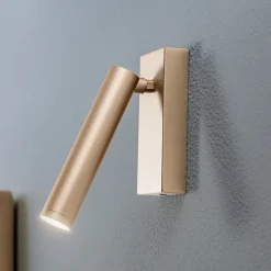 LED wandlamp Rulo, goud, staal, 3000 K