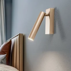 LED wandlamp Rulo, goud, staal, 3000 K