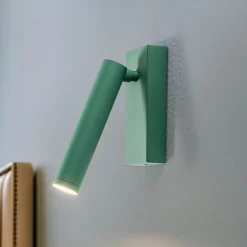 LED wandlamp Rulo, groen, staal, 3000 K