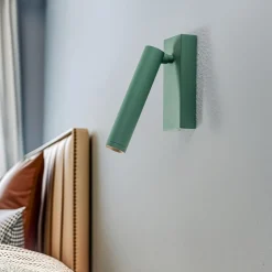 LED wandlamp Rulo, groen, staal, 3000 K