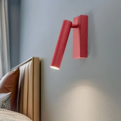 LED wandlamp Rulo, rood, staal, 3000 K