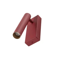 LED wandlamp Rulo, rood, staal, 3000 K