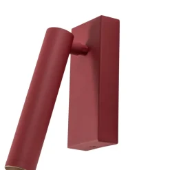 LED wandlamp Rulo, rood, staal, 3000 K