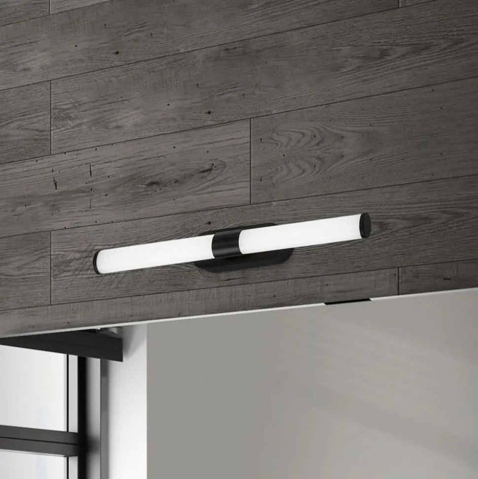 LED wandlamp Runt IP44 direct 4.000K zwart