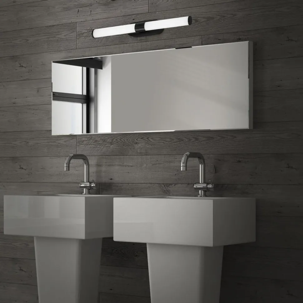 LED wandlamp Runt IP44 direct 4.000K zwart