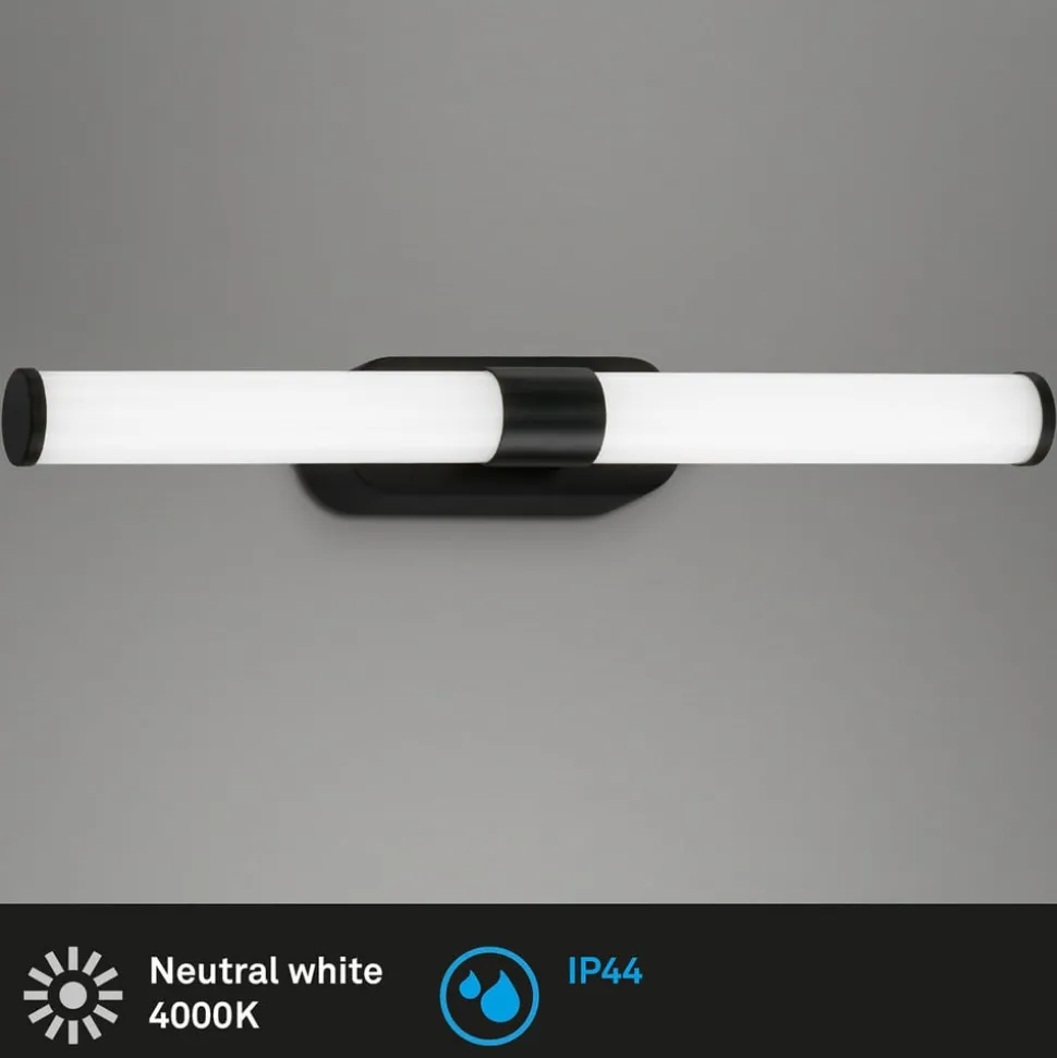 LED wandlamp Runt IP44 direct 4.000K zwart