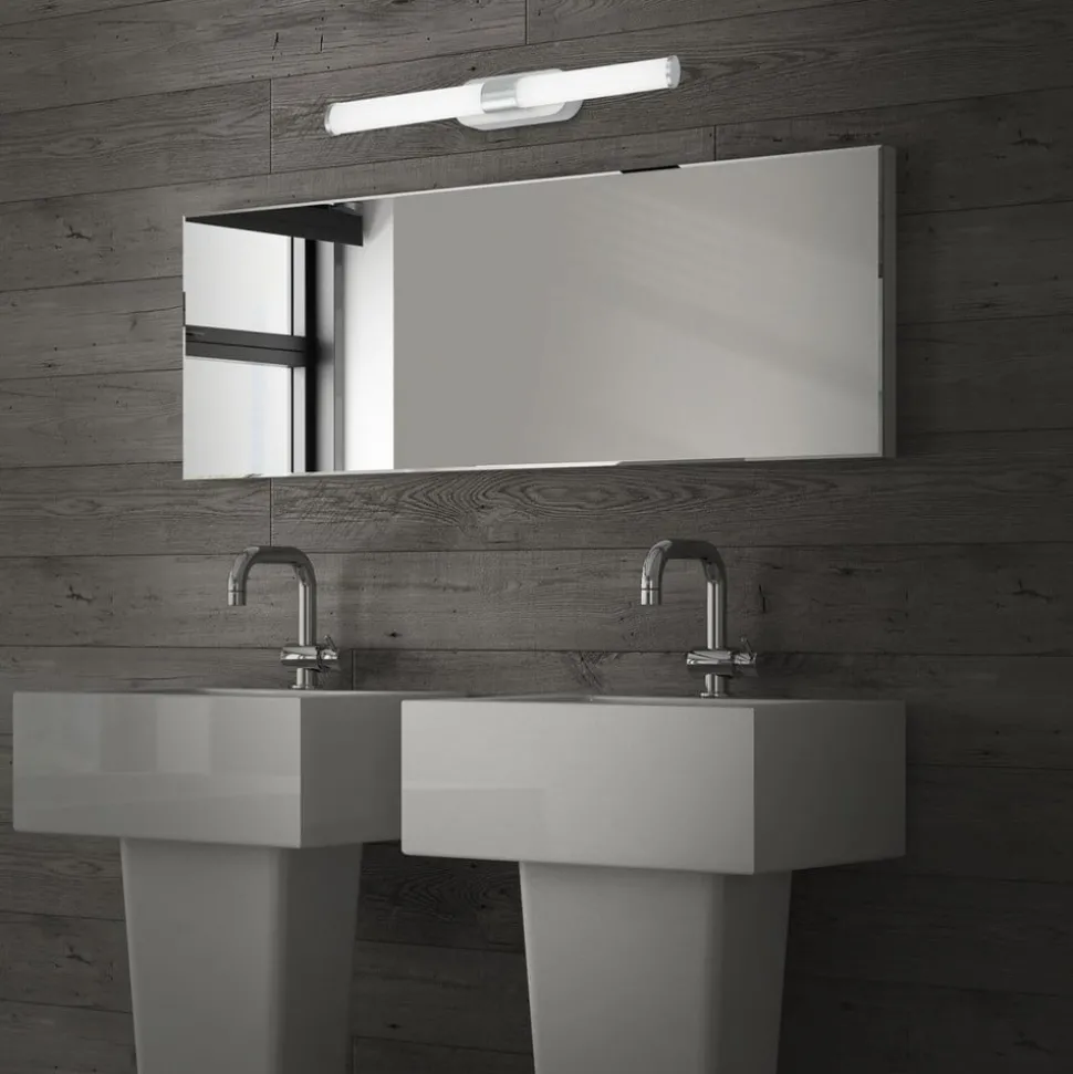 LED wandlamp Runt IP44 direct 4.000K chroom mat