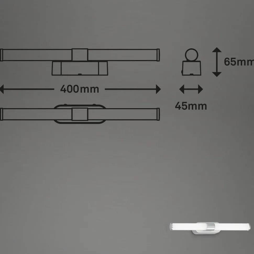 LED wandlamp Runt IP44 direct 4.000K chroom mat