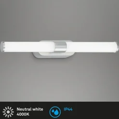 LED wandlamp Runt IP44 direct 4.000K chroom mat