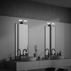 LED wandlamp Runt IP44 dwarsarm 4.000K zwart