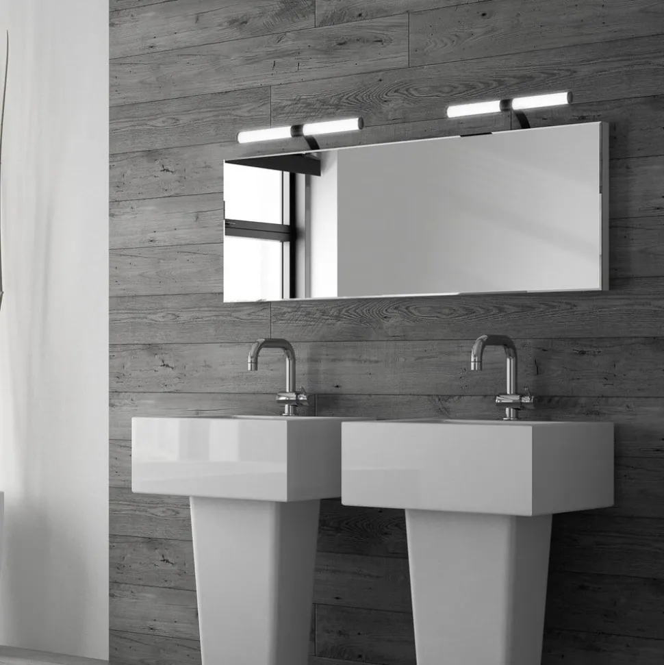 LED wandlamp Runt IP44 dwarsarm 4.000K zwart