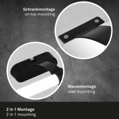 LED wandlamp Runt IP44 dwarsarm 4.000K zwart