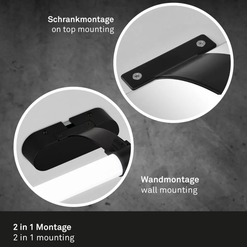 LED wandlamp Runt IP44 dwarsarm 4.000K zwart