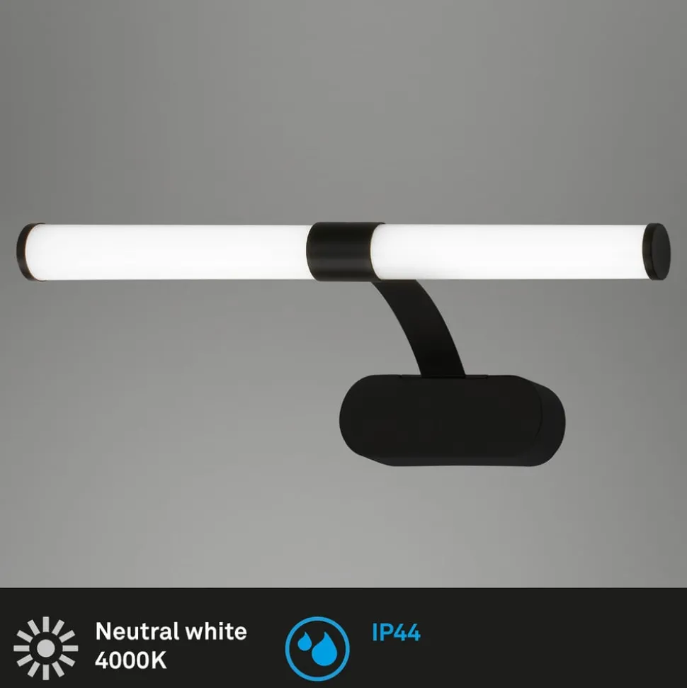 LED wandlamp Runt IP44 dwarsarm 4.000K zwart