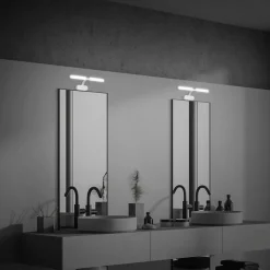 LED wandlamp Runt IP44 dwarsarm 4.000K chroom mat