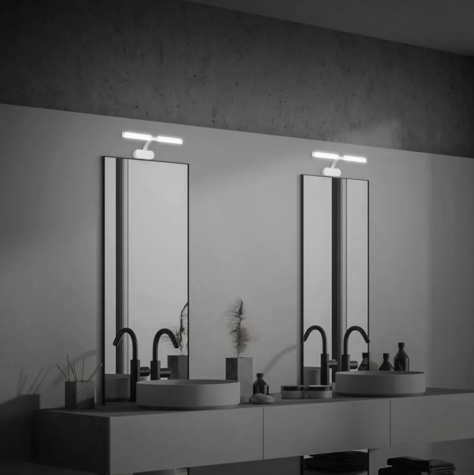 LED wandlamp Runt IP44 dwarsarm 4.000K chroom mat