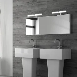 LED wandlamp Runt IP44 dwarsarm 4.000K chroom mat