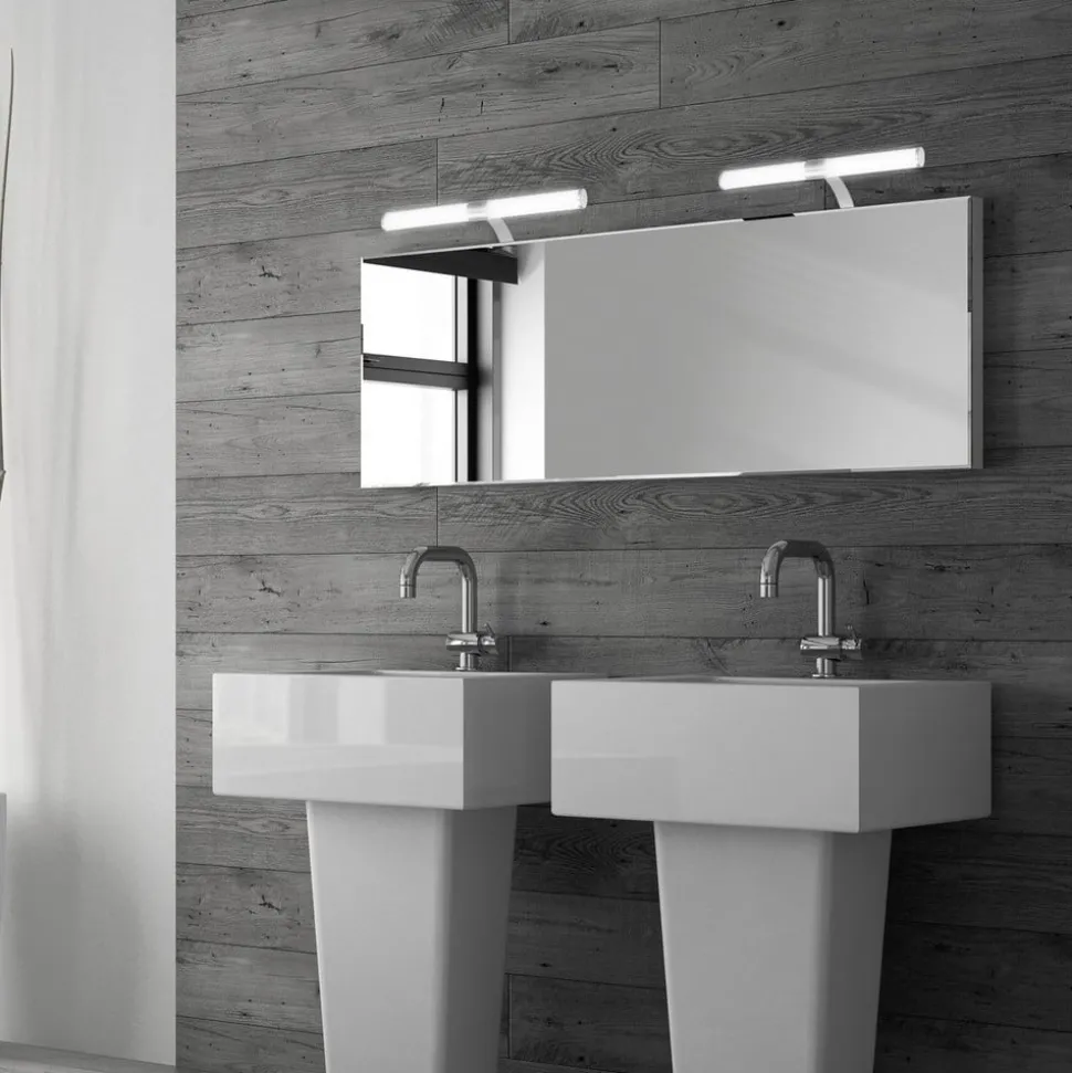 LED wandlamp Runt IP44 dwarsarm 4.000K chroom mat