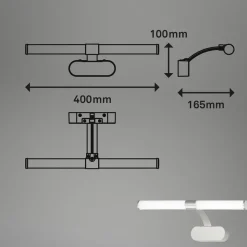 LED wandlamp Runt IP44 dwarsarm 4.000K chroom mat