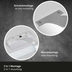 LED wandlamp Runt IP44 dwarsarm 4.000K chroom mat