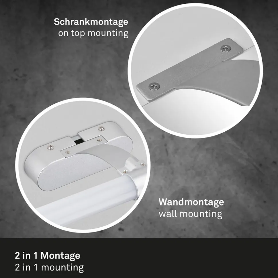 LED wandlamp Runt IP44 dwarsarm 4.000K chroom mat