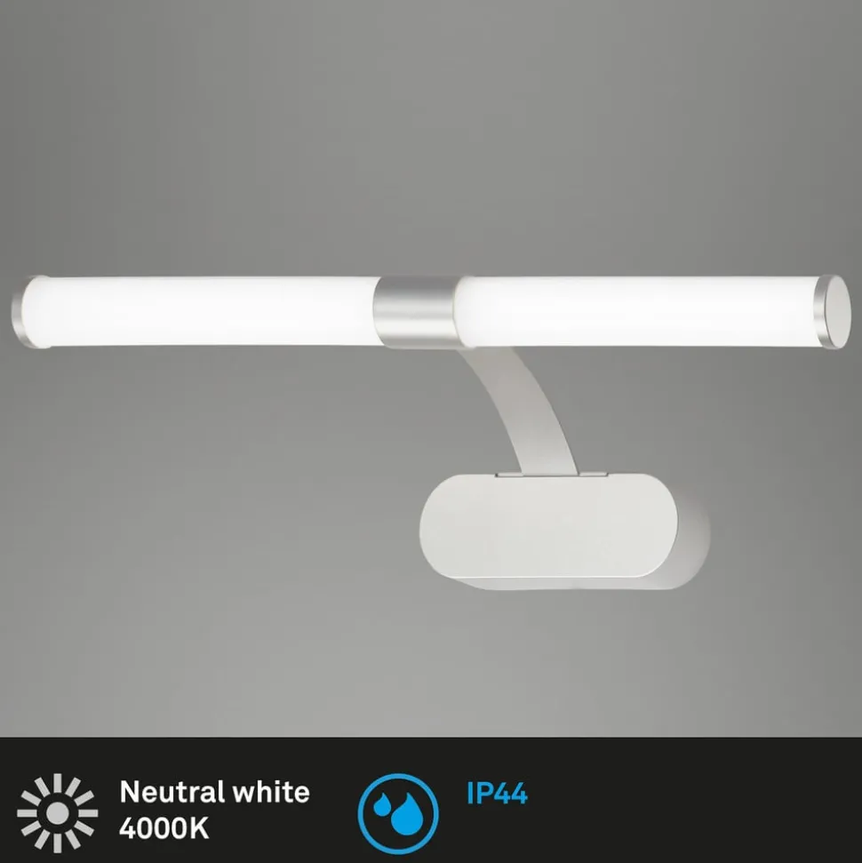 LED wandlamp Runt IP44 dwarsarm 4.000K chroom mat