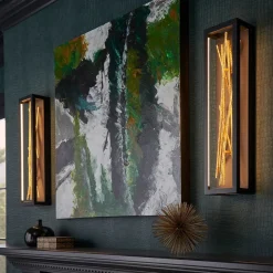 LED wandlamp Styx, zwart, 3.000 K 15 x 61cm