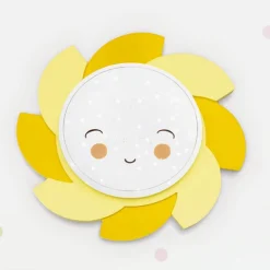 LED wandlamp Sun Starlight Smile, geel