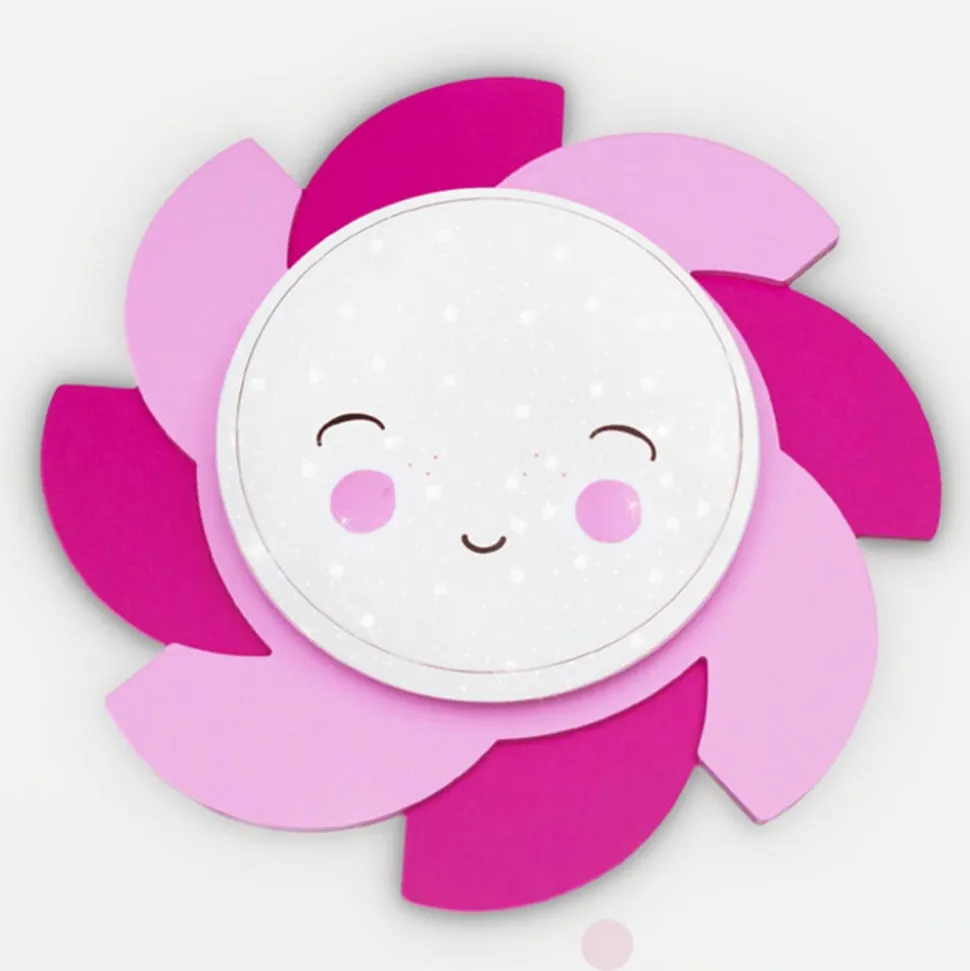 LED wandlamp Sun Starlight Smile, roze