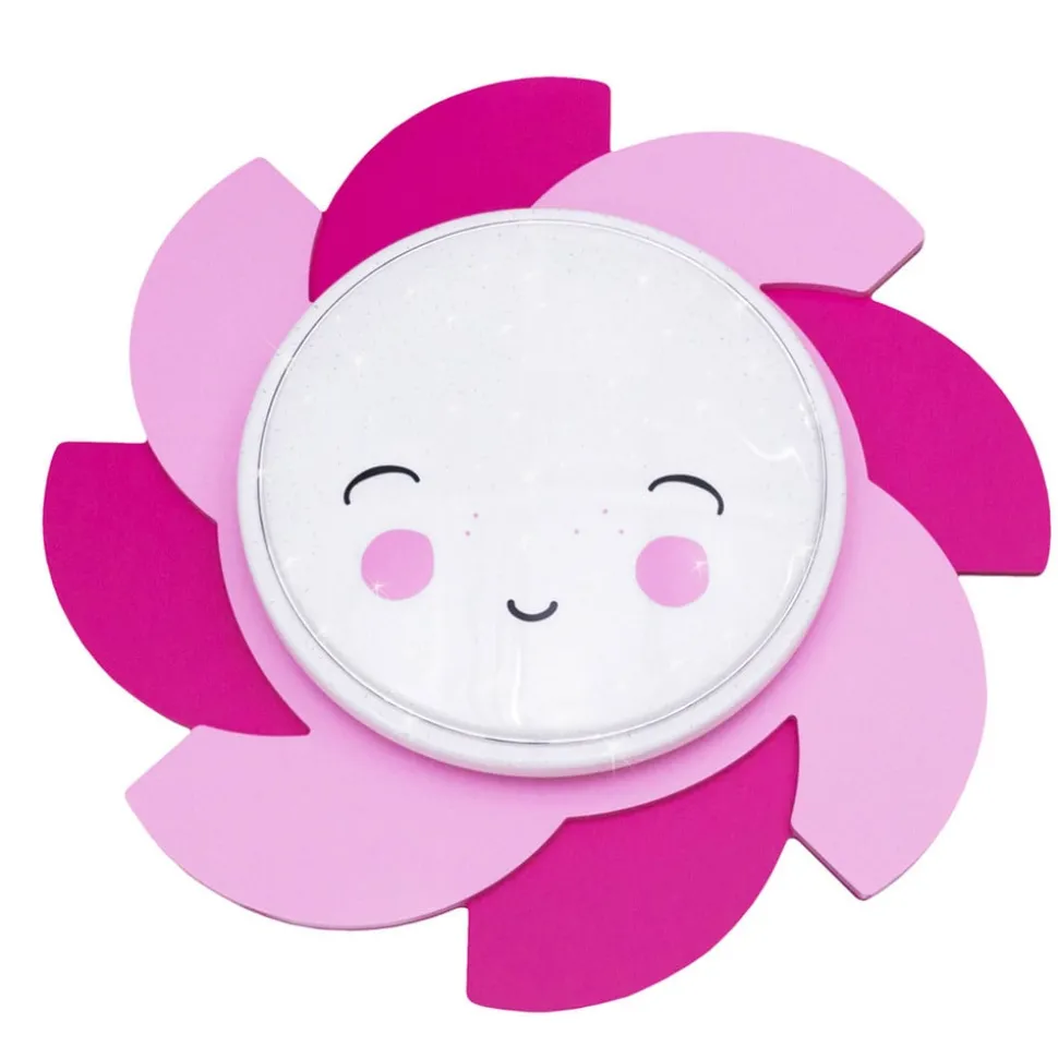 LED wandlamp Sun Starlight Smile, roze