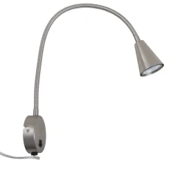 LED wandlamp Tusa, nikkel, metaal, 45 cm, flexibele arm