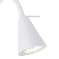 LED wandlamp Tusa, wit, metaal, 45 cm, flexibele arm