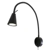 LED wandlamp Tusa, zwart, metaal, 45 cm, flexibele arm